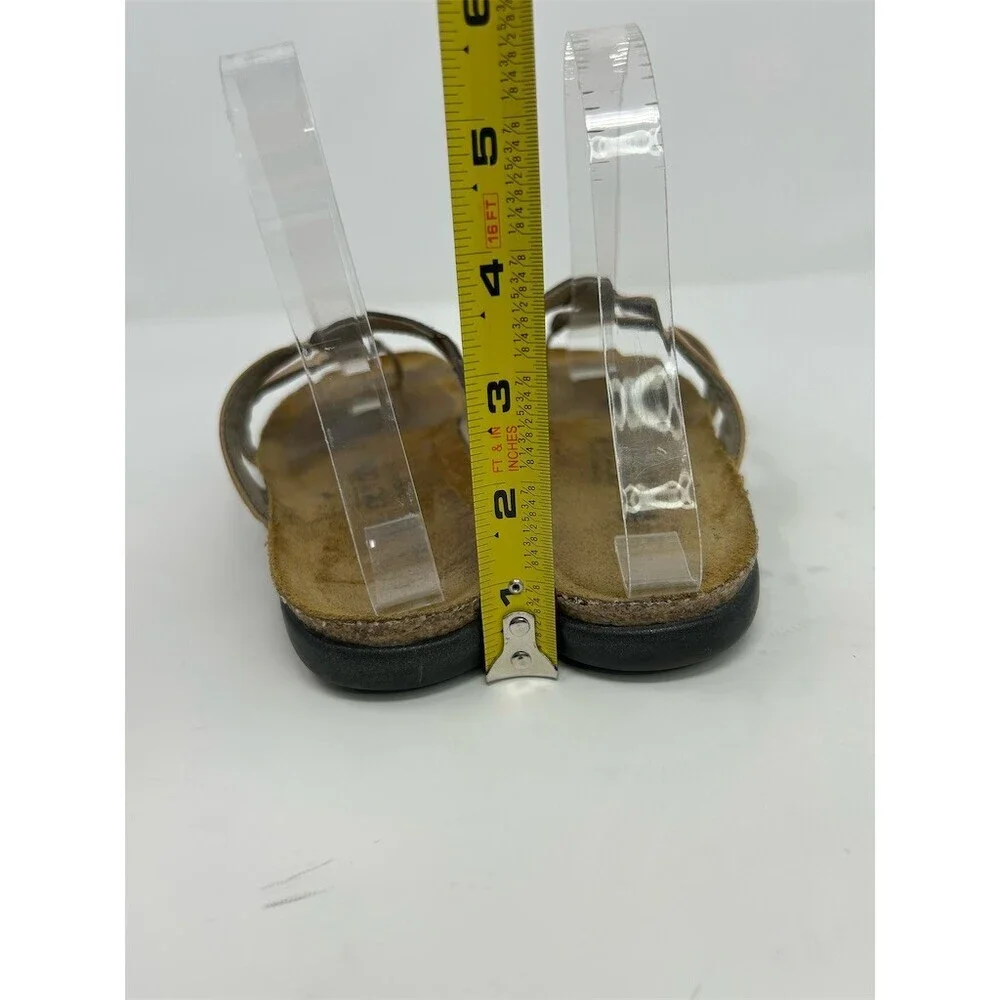 Naot Thong Sandals Womens Brown & Pewter Slip-On Comfort Contoured Footbed 38